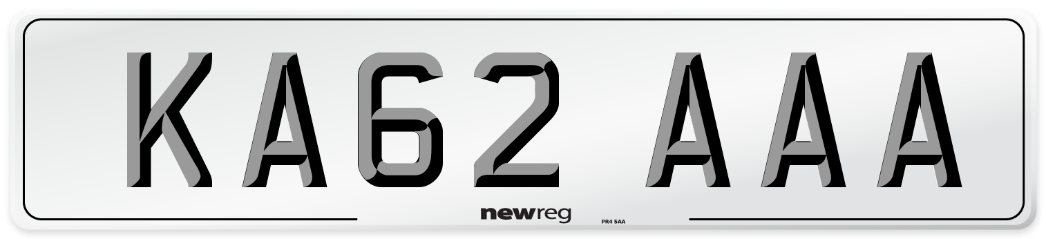 KA62 AAA Number Plate from New Reg